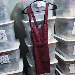 Insight Burgundy Sleeveless Jumper  Dress